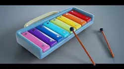 Rainbow Xylophone Low-poly 3D model