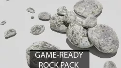 Realistic River Rocks Low-poly 3D model