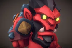 Red Orc Gortak - Proto Series Low-poly 3D model