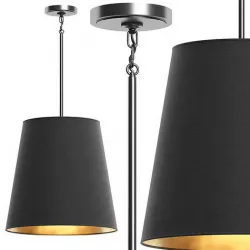 RESTORATION HARDWARE CICERO BARREL PENDANT Black Linen 3D model