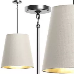 RESTORATION HARDWARE CICERO BARREL PENDANT White Linen 3D model
