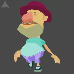 RIGGED ANIMATED LOW POLY GAME CHARACTER HATYMAN    Low-poly 3D model