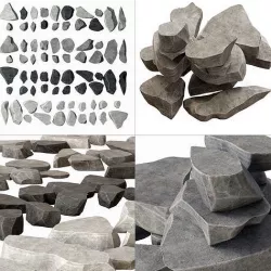 Rock stone plate splinter n1 3D model
