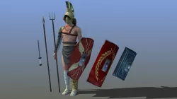 Roman Gladiator - Myrmillo Low-poly 3D model