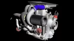 Rotary 13B T Turbo Setup 3D model
