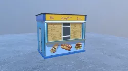 Russian Food Kiosk Low-poly 3D model
