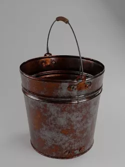 Rusty bucket Low-poly 3D model