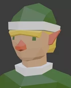 Santas Helper - Male Elf Character Low-poly 3D model