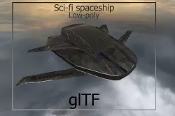 Sci-Fi Spaceship glTF glb PBR game-ready Low-poly WebGL model Low-poly 3D model
