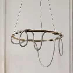 Sculptural Brass Circular Light Pendant by Morghen Studio 3D model