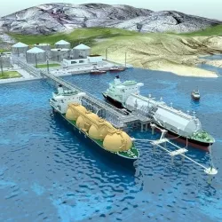 Seaport with two berths 3D model