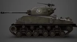 sherman M4 Low-poly 3D model