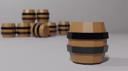Simple LowPoly Barrel - Game Barrel Low-poly 3D model