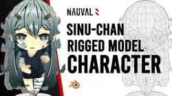 Sinu-chan Chibi - Anime Chibi Low Poly RIGGED Blender Model Low-poly 3D model