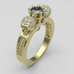 Skull Anillo solitario calaveras  solitaire ring 3D model