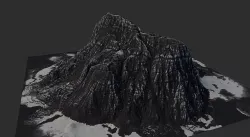 Snow Terrain - 4 OBJ High Poly to Low Poly - Tall Mountain Low-poly 3D model