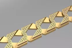 Square chain bracelet and lock STL 3D model