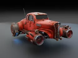 Stylized old car version 3D model