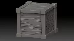 stylized wooden box 3D model