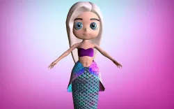  Sweet mermaid  III Low-poly 3D model