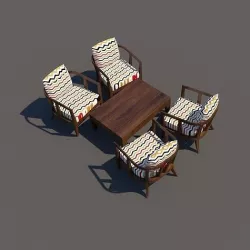 table and chairs 3D model