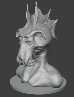Underwater Alien Bust Sculpt 3D model