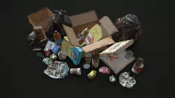 Urban Trash with Garbage Bags Low-poly 3D model