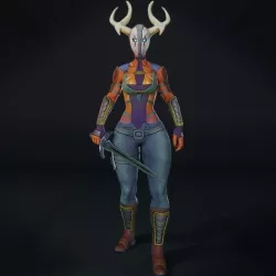 Warrior Kiara Low-poly 3D model