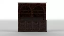 Wooden bookcase 3D model
