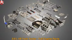 XTS Disassembled Engine - V6 Twin Turbo Engine 3D model