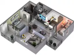 3D floor plans apartment  3D model