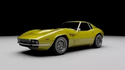 70s coupe grand tourer Low-poly 3D model