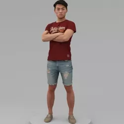 A Strong Young Man With Arms Crossed  3D model