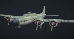 B-17 Hand-Painted Low-poly 3D model