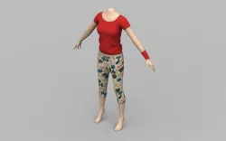 Basic Home casual wear with manikin 3D model