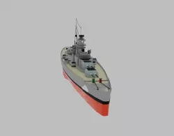 Battleship Bismarck Low-poly 3D model