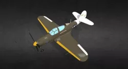 bell-p-39-airacobra fighter plane flying in sky Low-poly 3D model