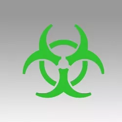 Biohazard symbol Signs green 3D model