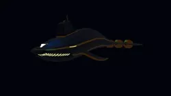 BioMechanical WhaleSub Low-poly 3D model