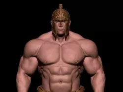 bodybuilder   fighter  Low-poly 3D model