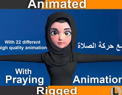 Cartoon Arab Local Woman 3D model