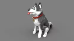 Cartoon Dog Sitting Low-poly 3D model