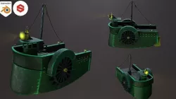 Cartoon ship - boat Low-poly 3D model