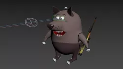 Cartoon wolf Low-poly 3D model