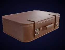 Classic Leather Suitcase Low-poly 3D model