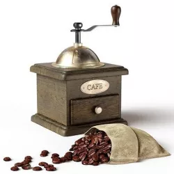 Coffee set with coffee grinder and coffee beans 3D model