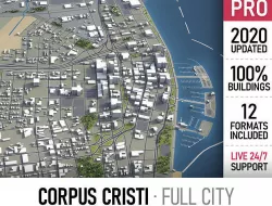 Corpus Cristi - city and surroundings Low-poly 3D model