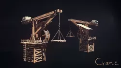Crane Medieval Low Poly  Low-poly 3D model