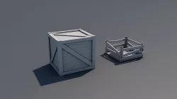 crates of wood Low-poly 3D model