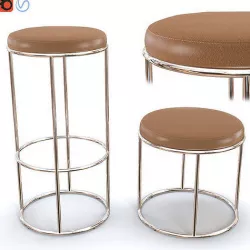 Cylinder Chair and Bar Stool by Svedholm Design 3D model
